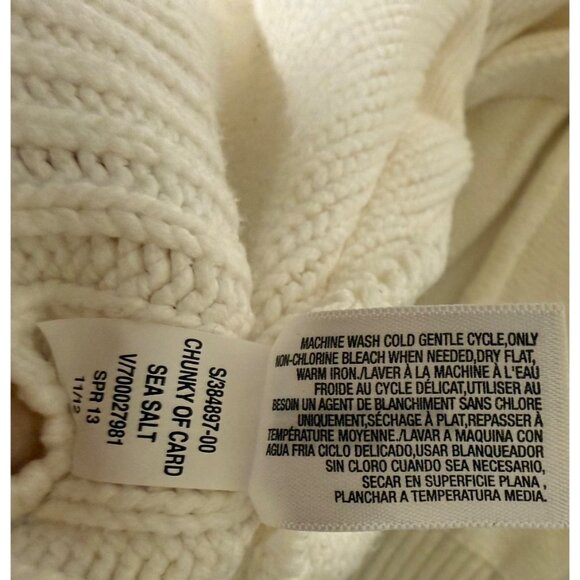 OLD NAVY Womens M Chunky Knit Shawl Collar Cardigan Sweater Sea Salt Cotton - Picture 9 of 10